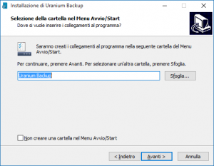 Fai clic su "Avanti"